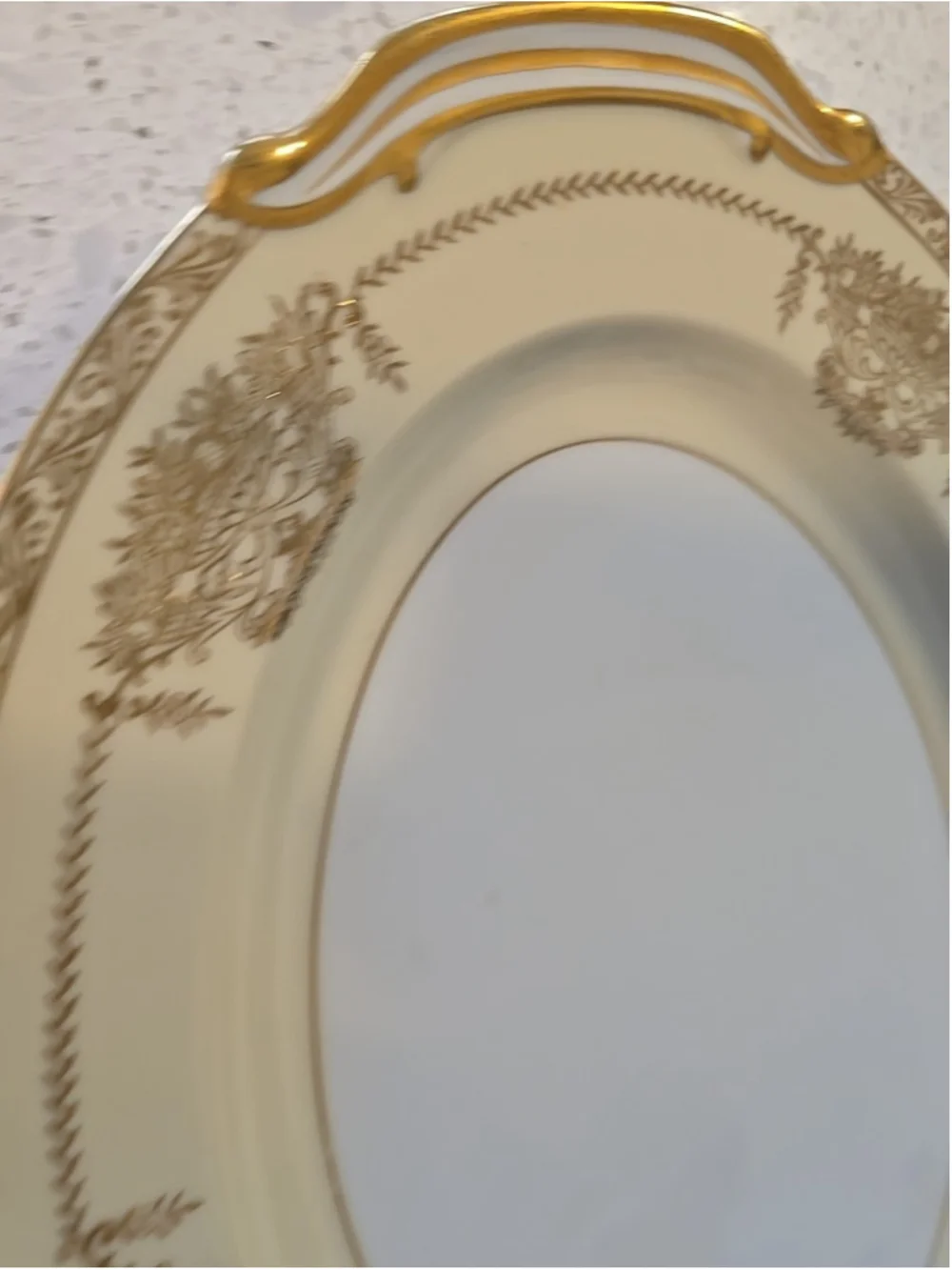 Vintage Noritake Penelope Heavy Gold 4781 Cream Medium Platter Serving Dish 12